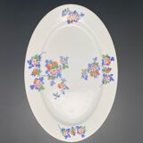 Czech Ceramic Oval Serving and Presentation Dish with Multicolored Flowers Pattern - MLRDP15