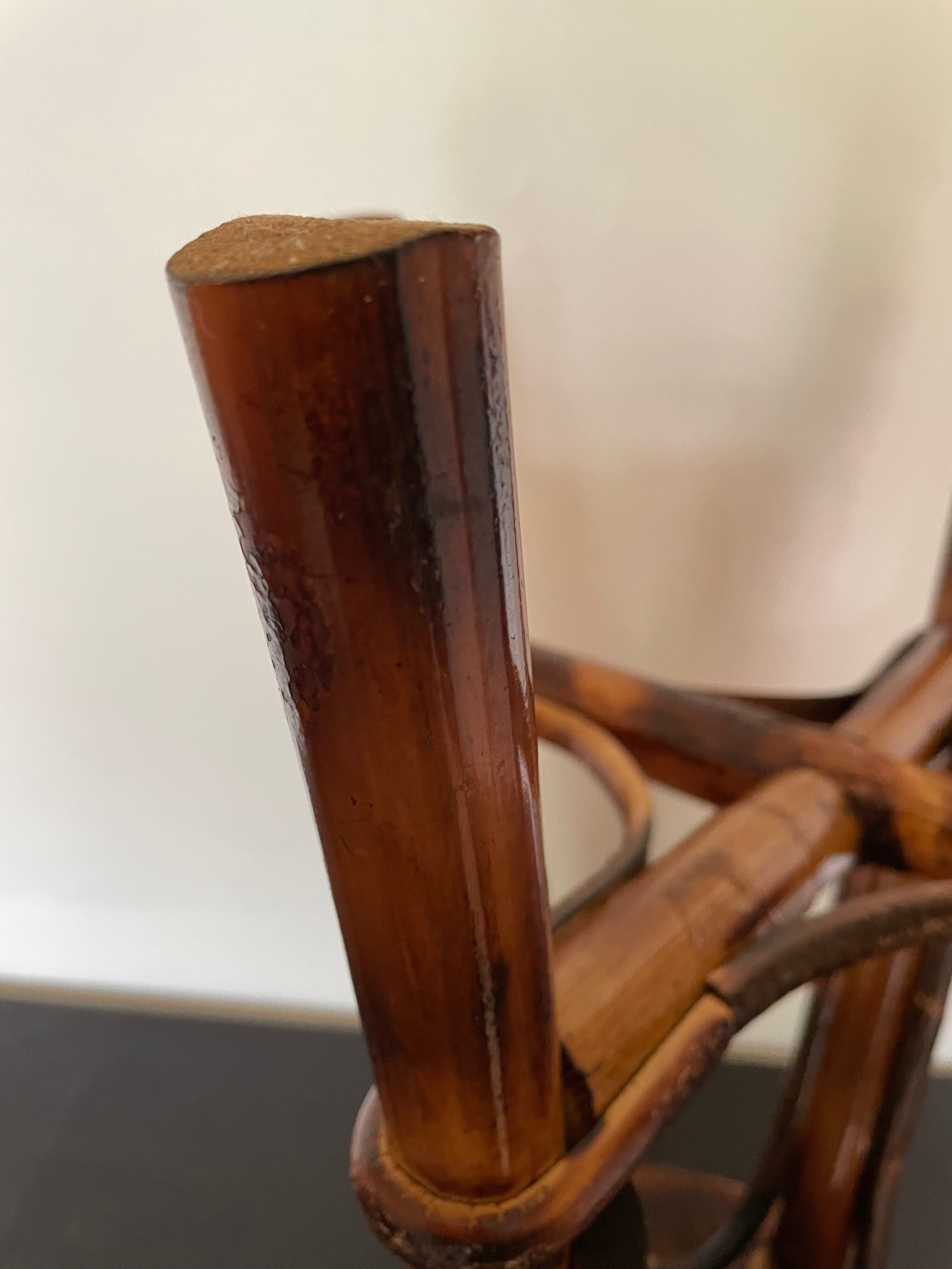 Smoked bamboo stool