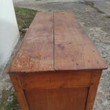 Old Parisian buffet in rustic oak 2 drawers 2 doors vintage country storage unit