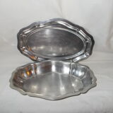 Lot de 2 plats ovales en inox
