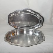 Lot de 2 plats ovales en inox