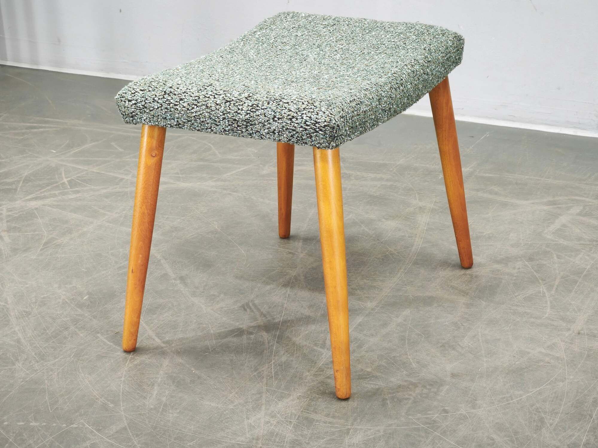 Danish Mid-Century Modern Stool in Beech and Upholstery, 1960s