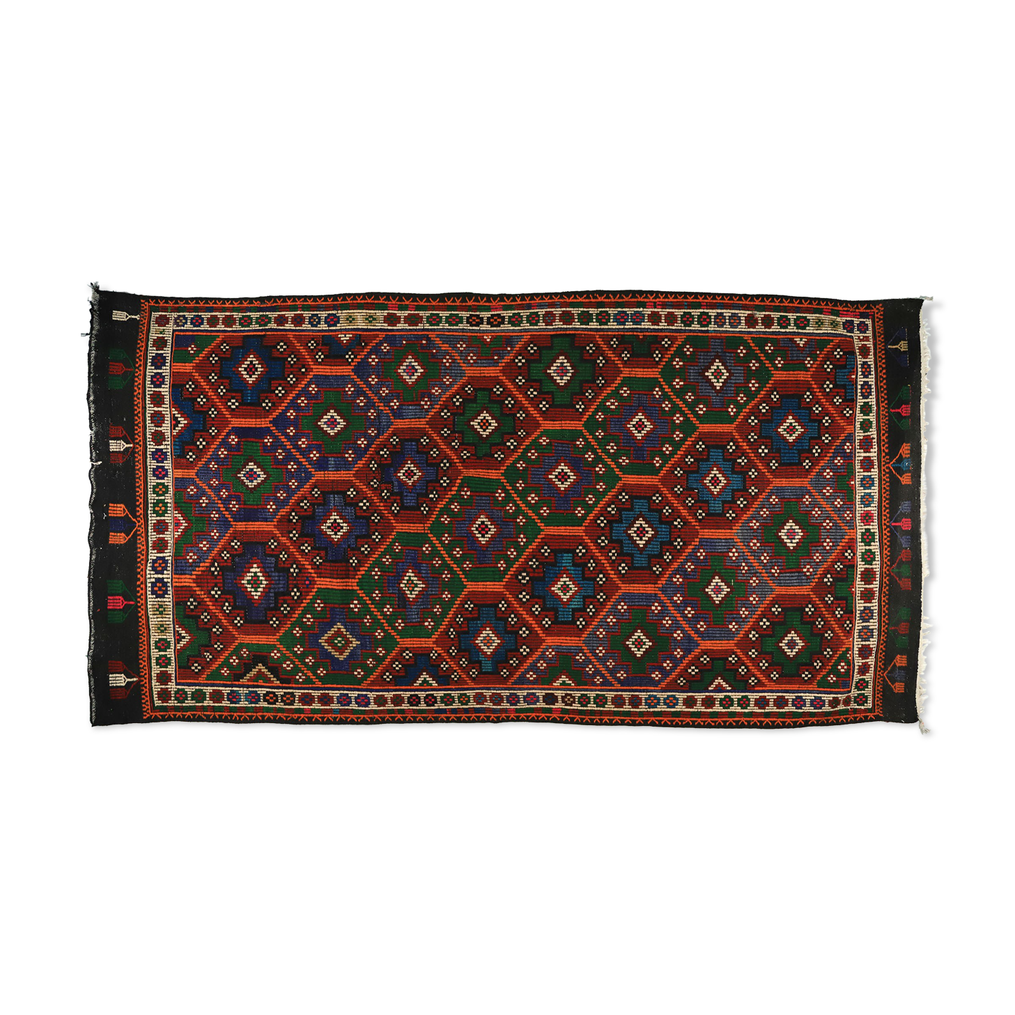 Anatolian handmade kilim rug 385 cm x 198 cm