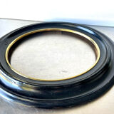 Black wooden oval frame