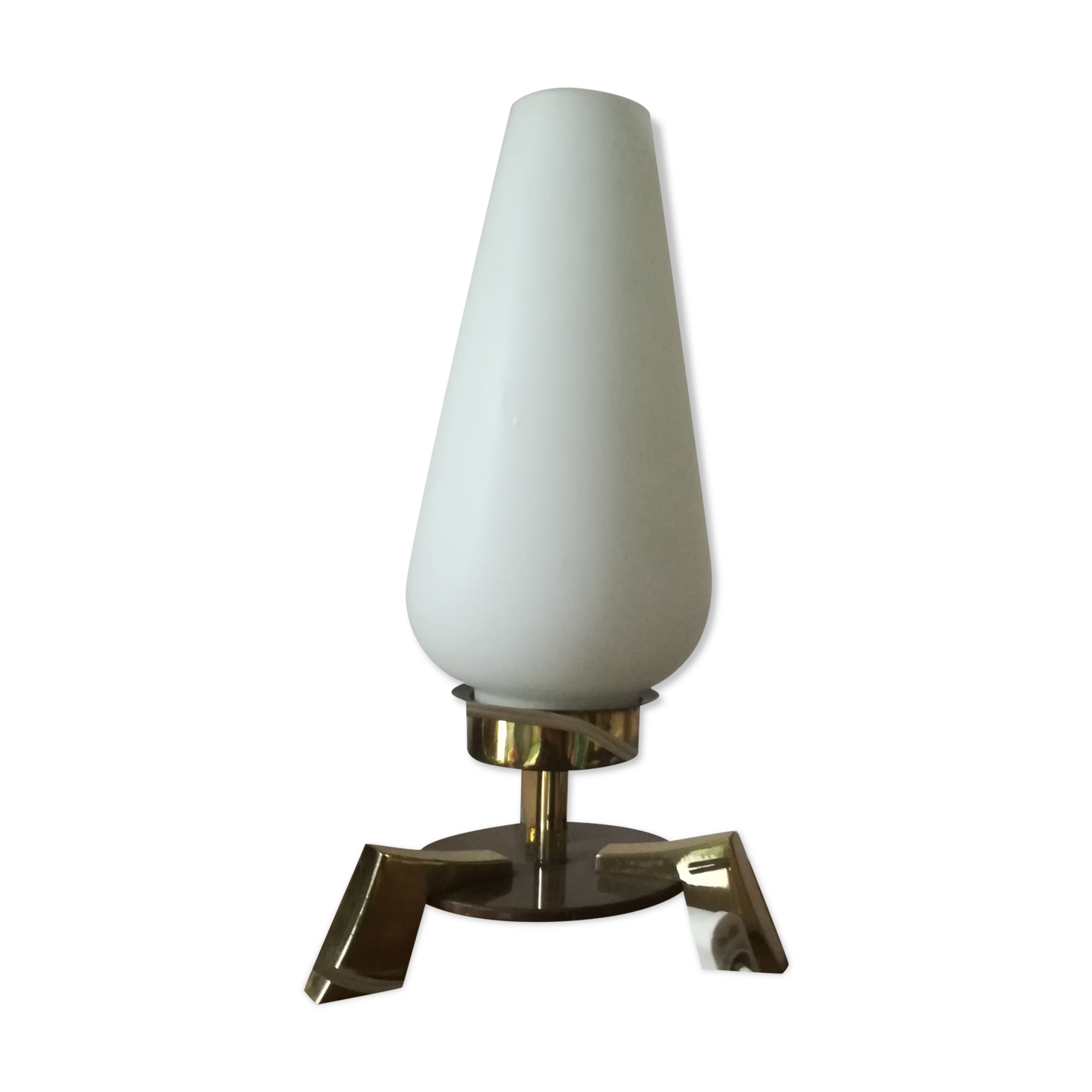 Modernist brass table lamp