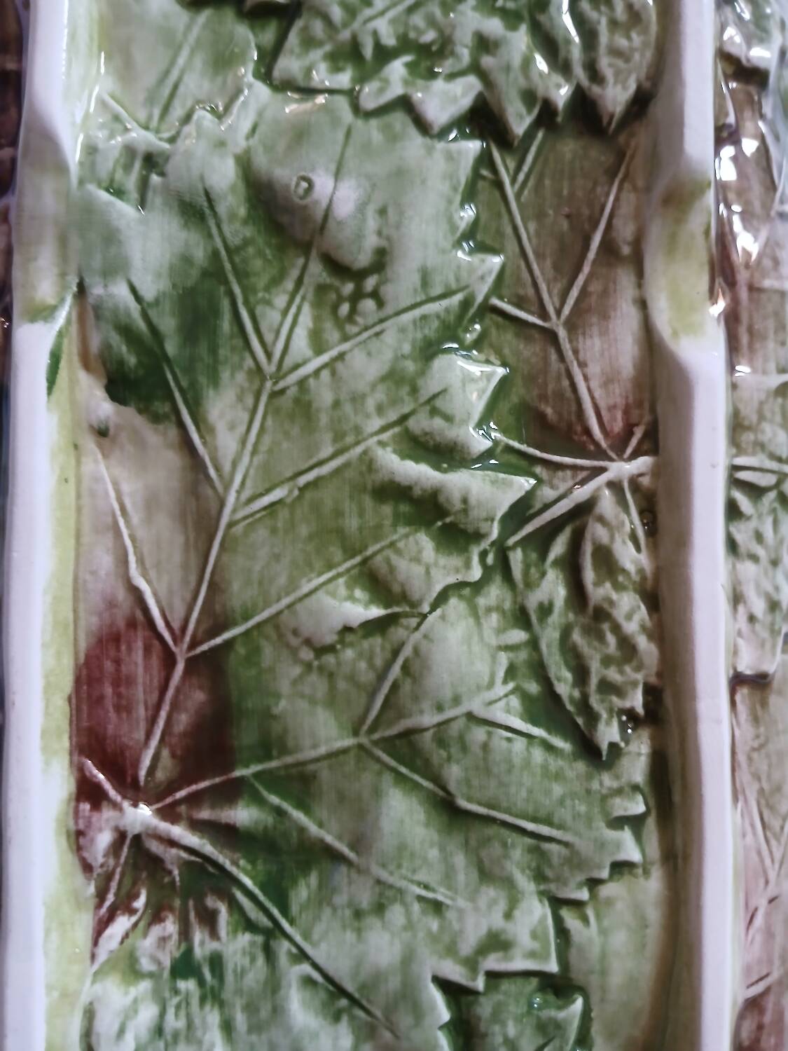 Antique oval slip dish