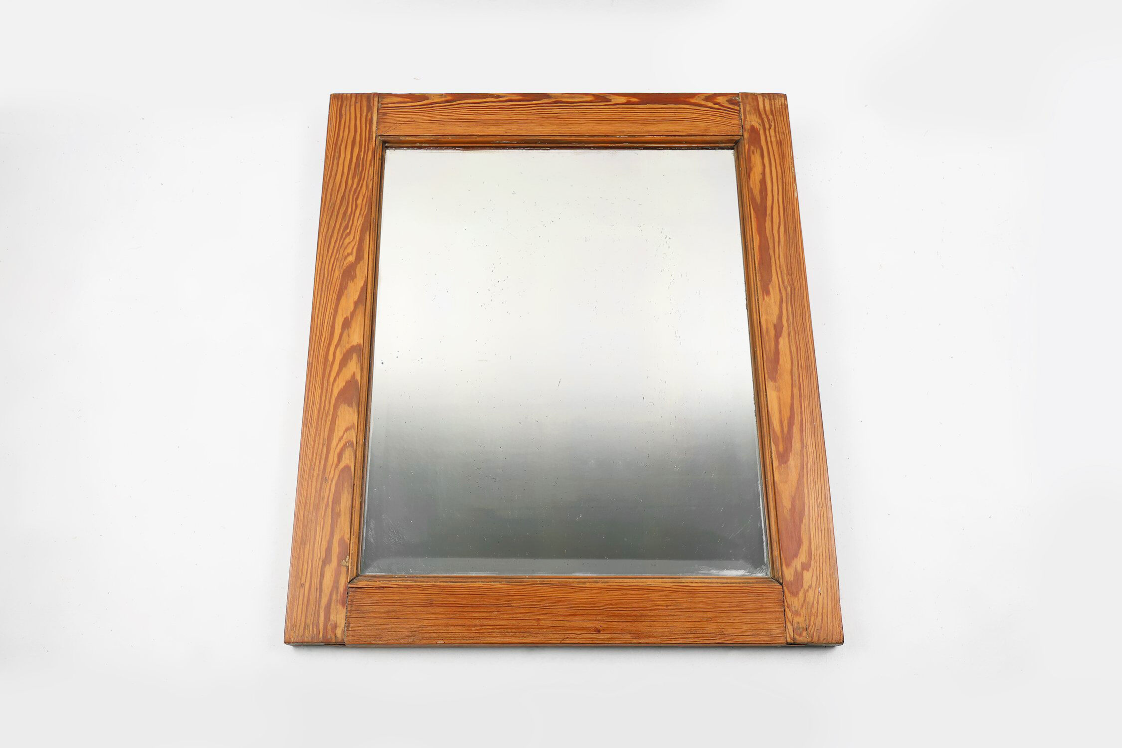 French Mirror with Warm Pine Wood Frame, 1900s