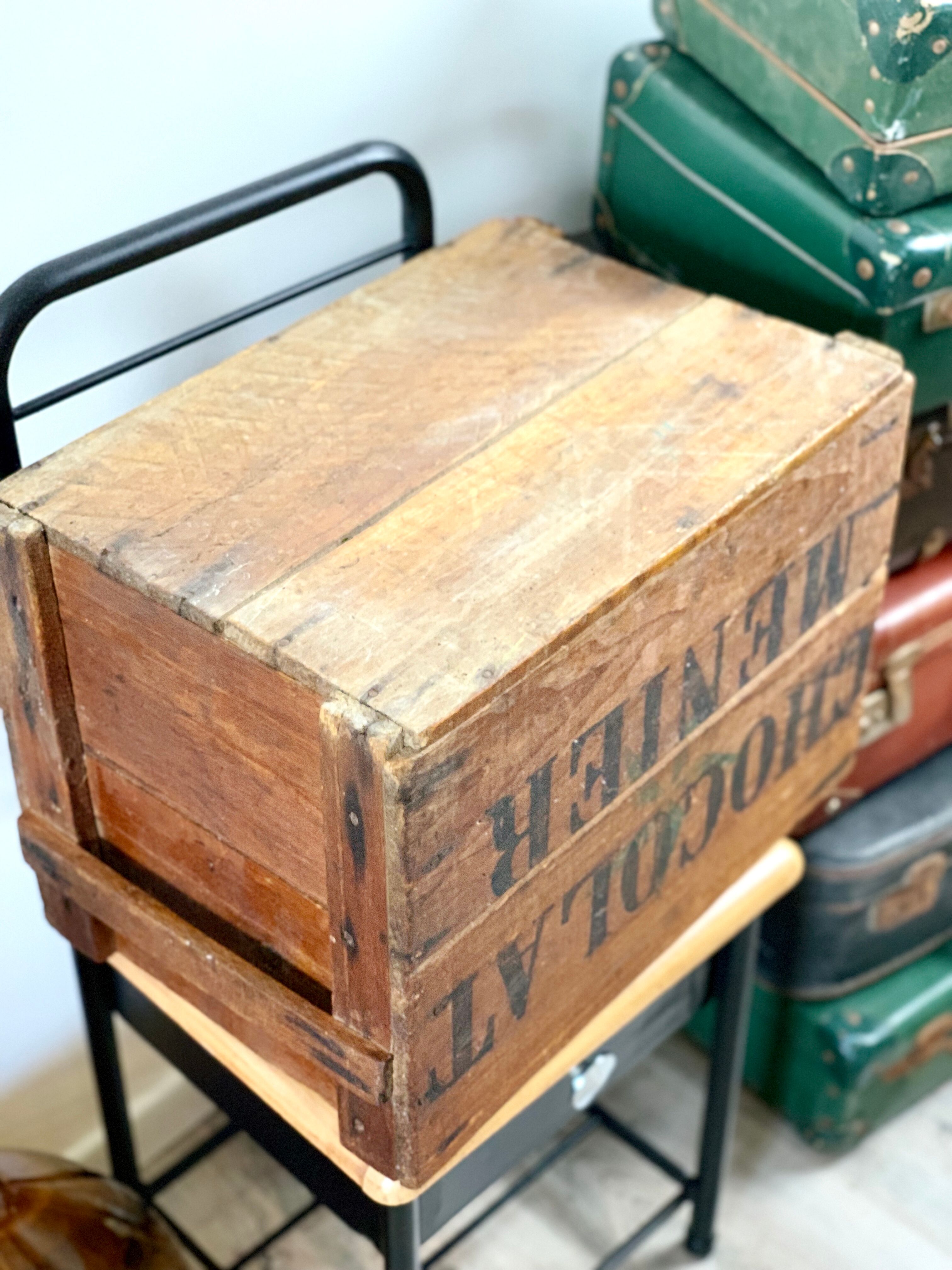 Old menier vintage chocolate crate