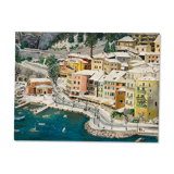 Painting on vintage canvas