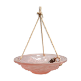 Ceiling light / Art Nouveau chandelier in pressed molded glass in working order - Degué