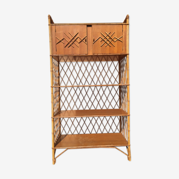 Vintage rattan shelf from the 60's