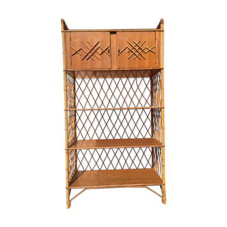 Vintage rattan shelf from the 60's