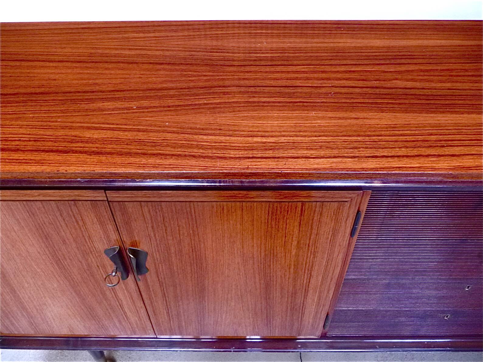 Large Italian Mid-Century Sideboard with Brass Details, 1950s
