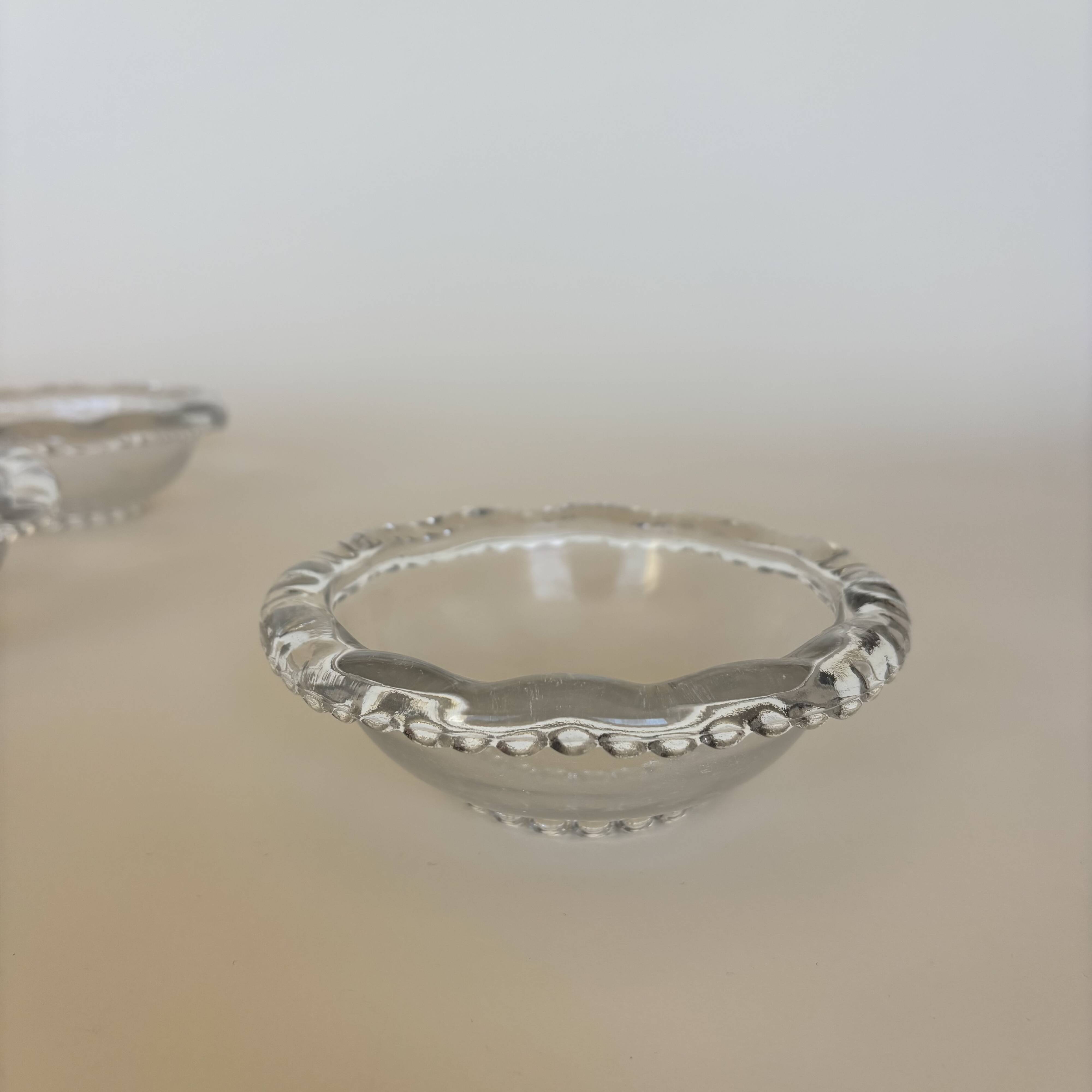 Set of 5 beaded glass bowls