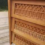 Secretary oak and rattan