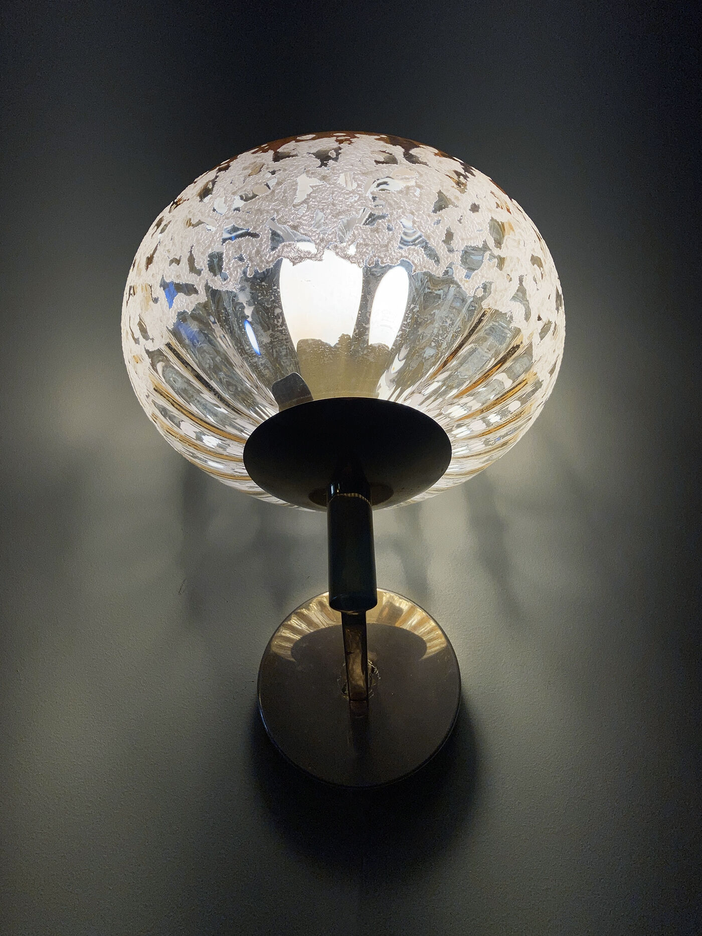 Pair of brass and glass sconces worked 1960