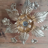 Golden brass flower wall lamp