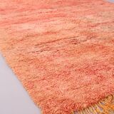 Tapis marocain vintage fait main 196 x 280 cm - Tapis marocain couleur pêche - Berbère