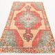 4x7 Orange Red Geometric Oriental Vintage Rug, 134x218Cm