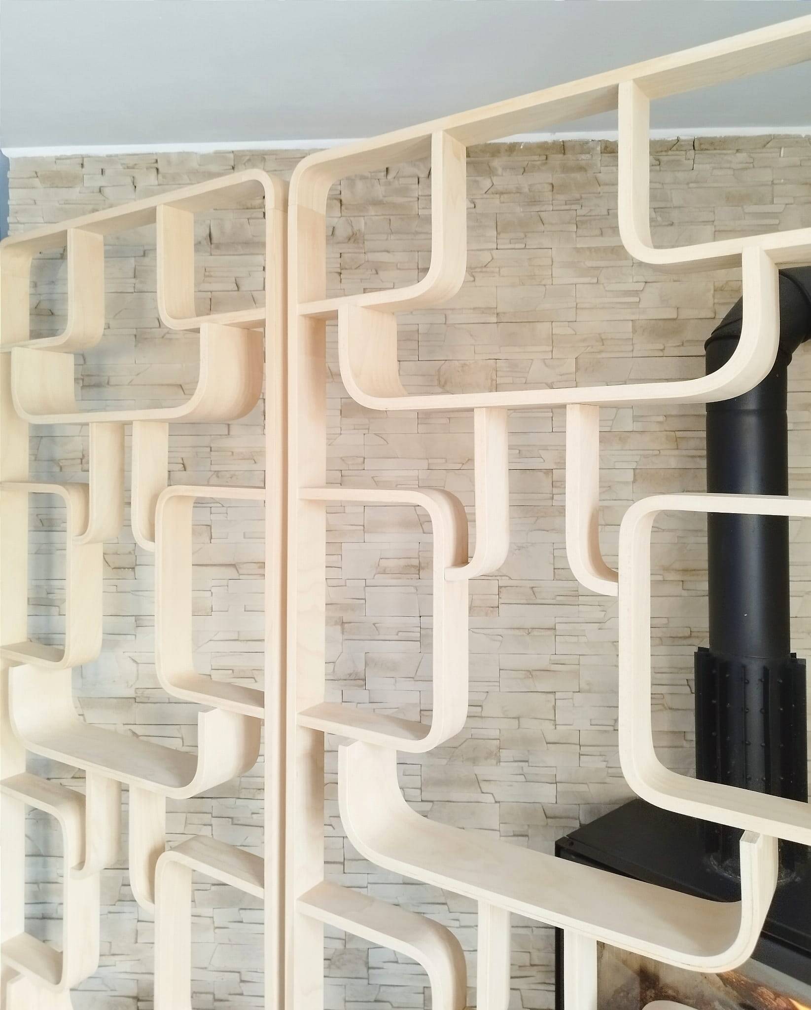 Mid-Century Czech Wall or Room Divider by Ludvik Volak for Drevopodnik Holesov, 1960s, Set of 2