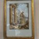 Watercolor on orchard paper, animated ruins with equestrian statue, 18th century
