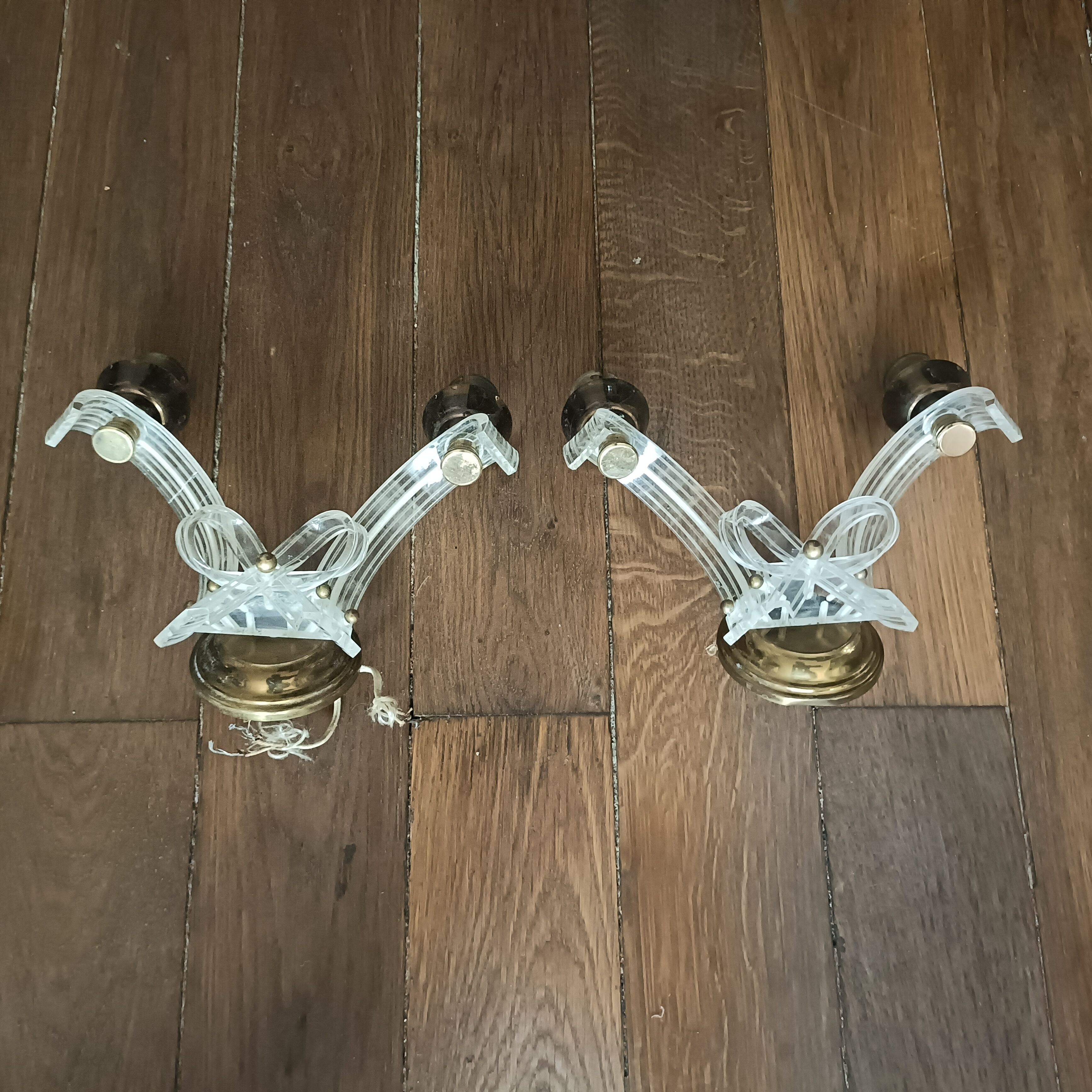 Pair of vintage bow wall lights