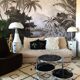 Chrome round coffee table and smoked glass