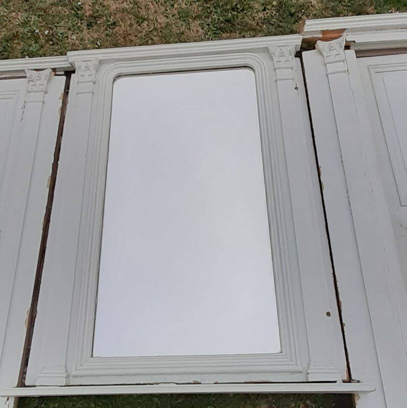 19th century woodwork 2x2 Louis Philippe mirror doors H2.46m L4.5m