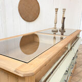 Old wooden display case with drawers, 1950