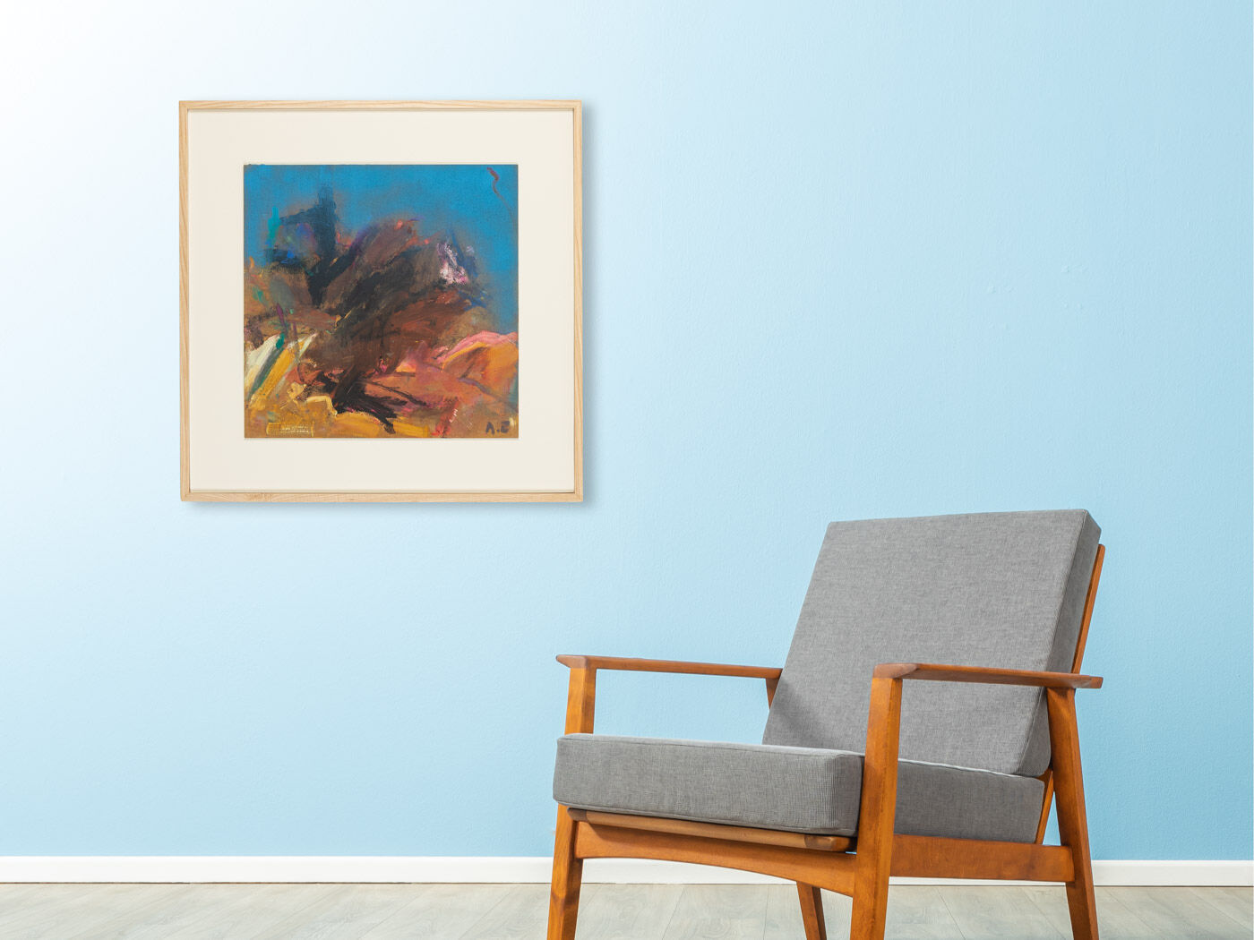 Abstract Composition, Oil on Plate, 73 x 73 cm