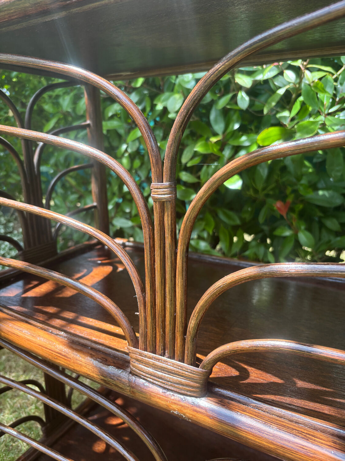 Vintage rattan bookshelf