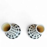 2 x ceramic / Pied de Poule vases / 1980s