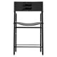 Contemporary bar stool with a black metal backrest and black rubber.