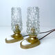 Pair of vintage table lamps, bubble glass, 70s