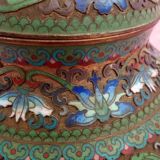 Pot covered in enamelled bronze