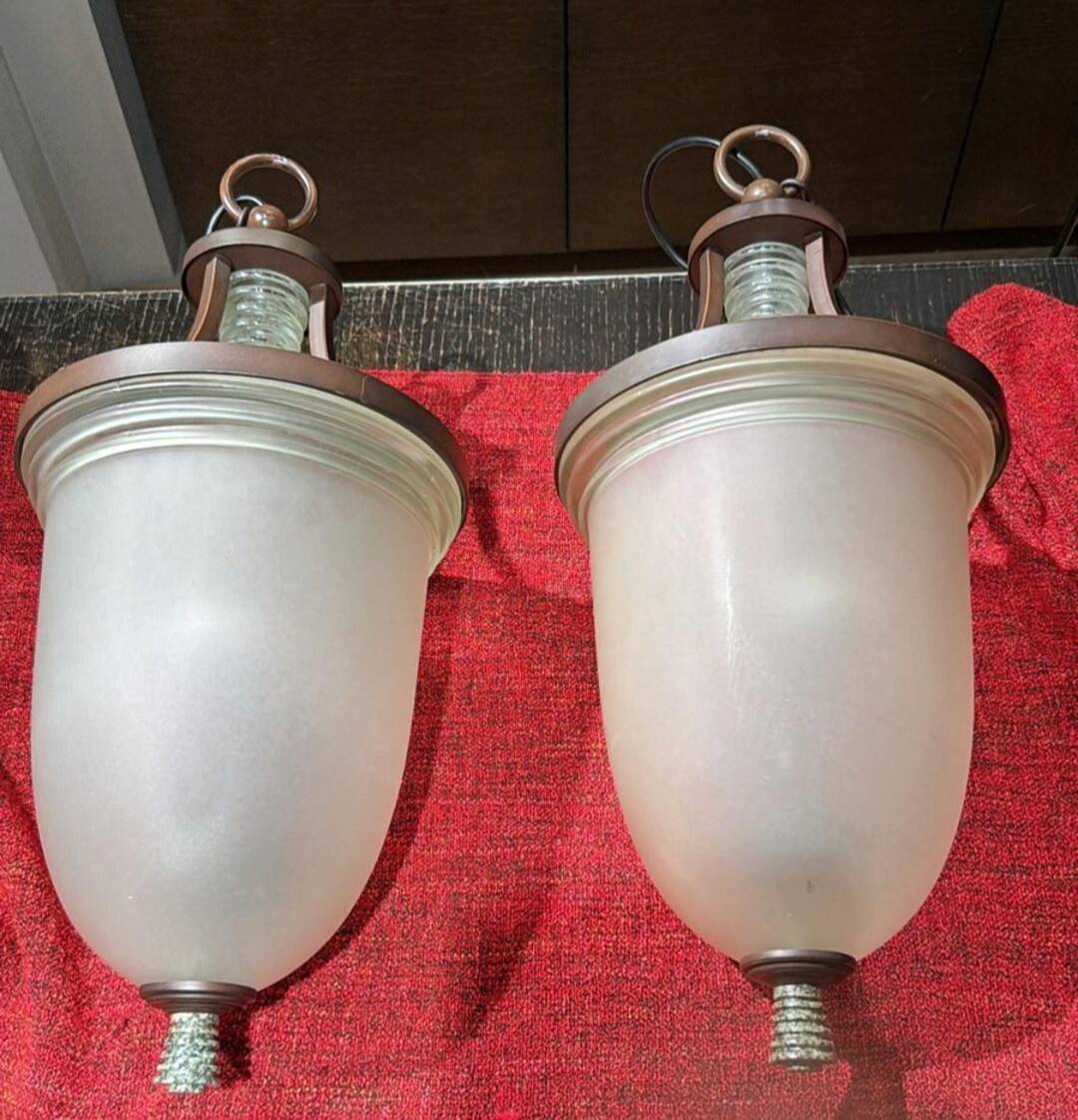 Two Art Deco chandeliers from the 1940s