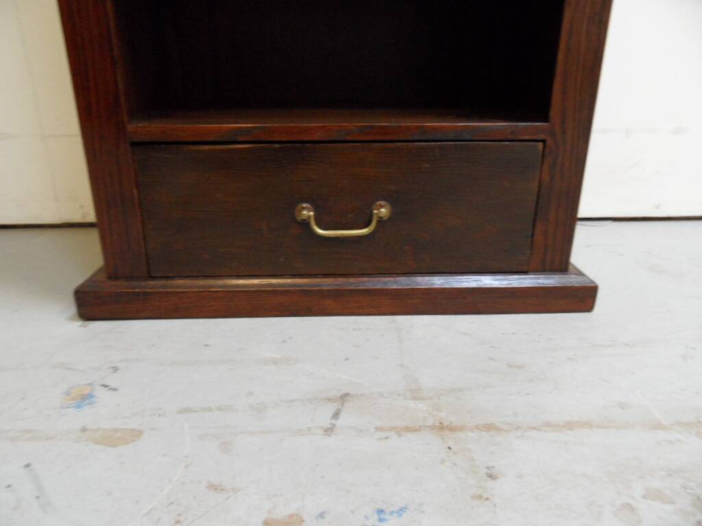 Antique oak open bookcase