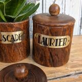 Wooden spice jars