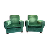 Pair of Art Deco club armchairs