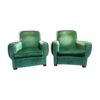 Pair of Art Deco club armchairs