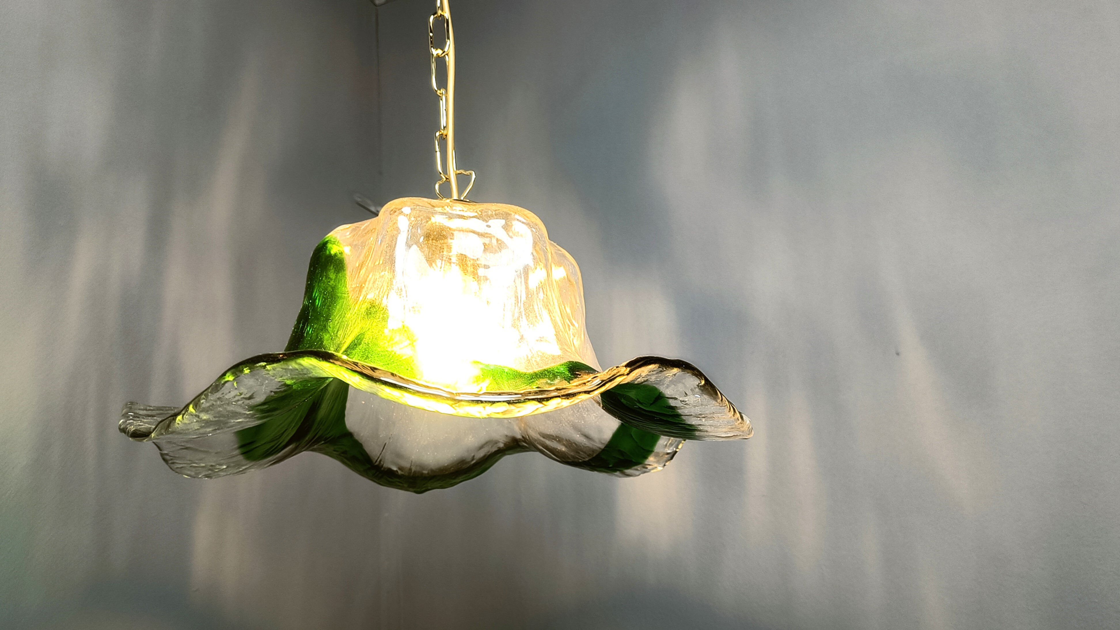 Vintage Murano glass pendant light, for Mazzega, 1960s