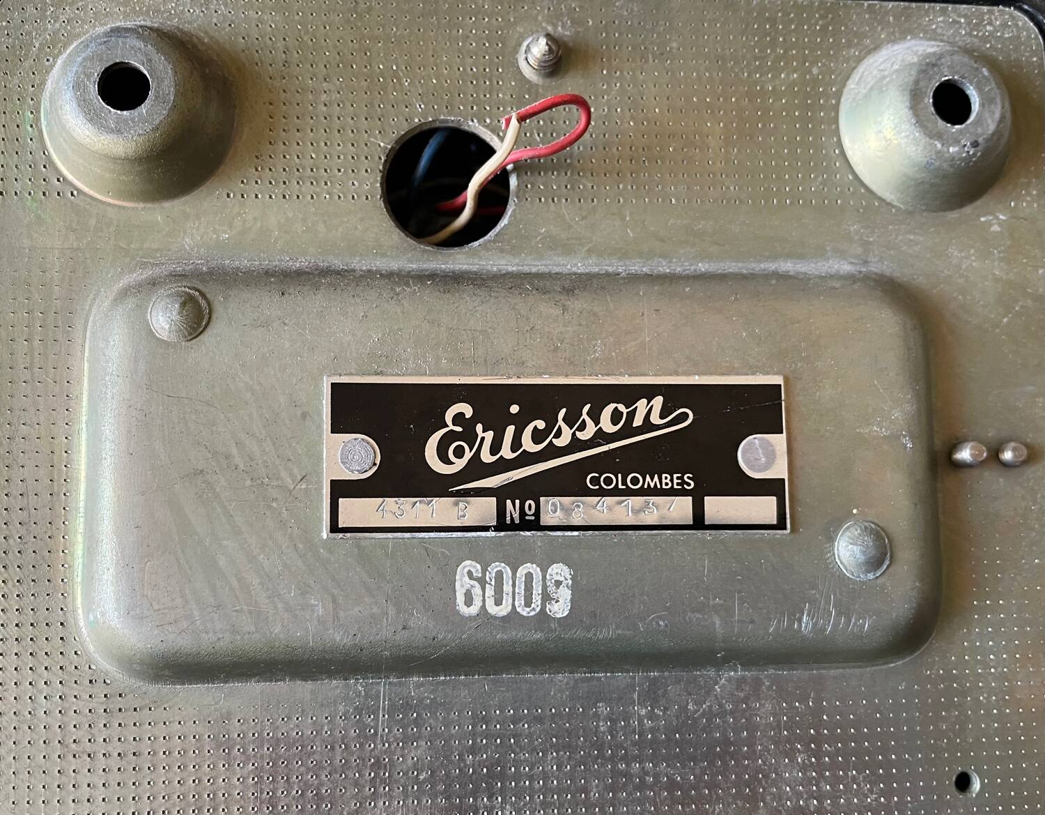 Old Ericsson wall telephone in black bakelite