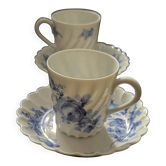 Blue floral cup and saucer by Haviland.