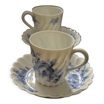 Blue floral cup and saucer by Haviland.