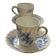 Blue floral cup and saucer by Haviland.