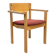 Scandinavian style oak and burgundy chair with armrests