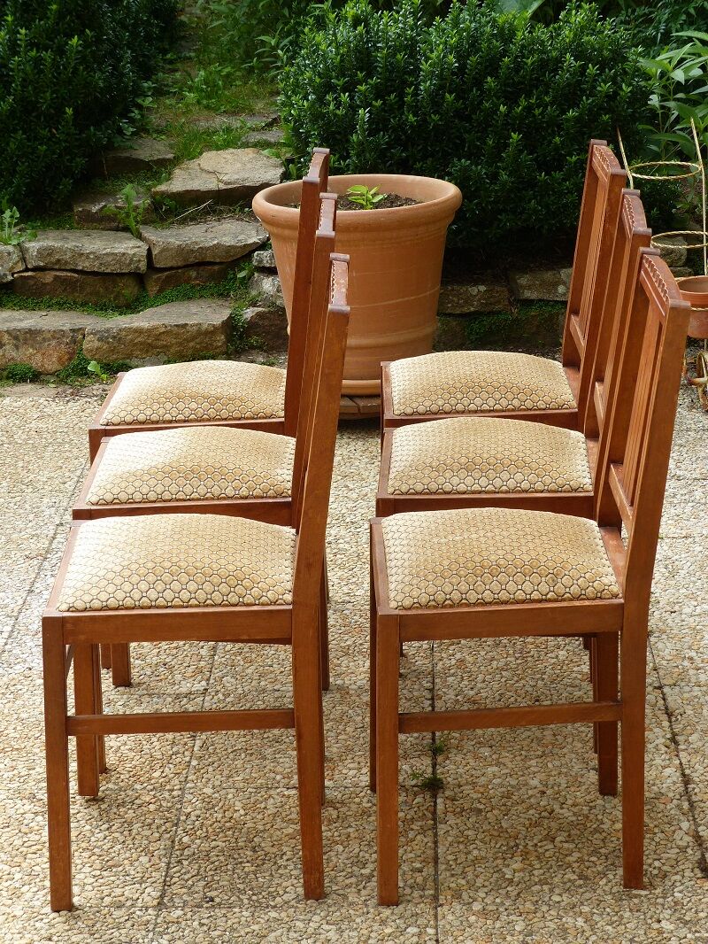 Set of 6 chairs of the elf indislocables brand 50s