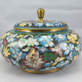 Pot lid in bronze enamel partition Chinese China