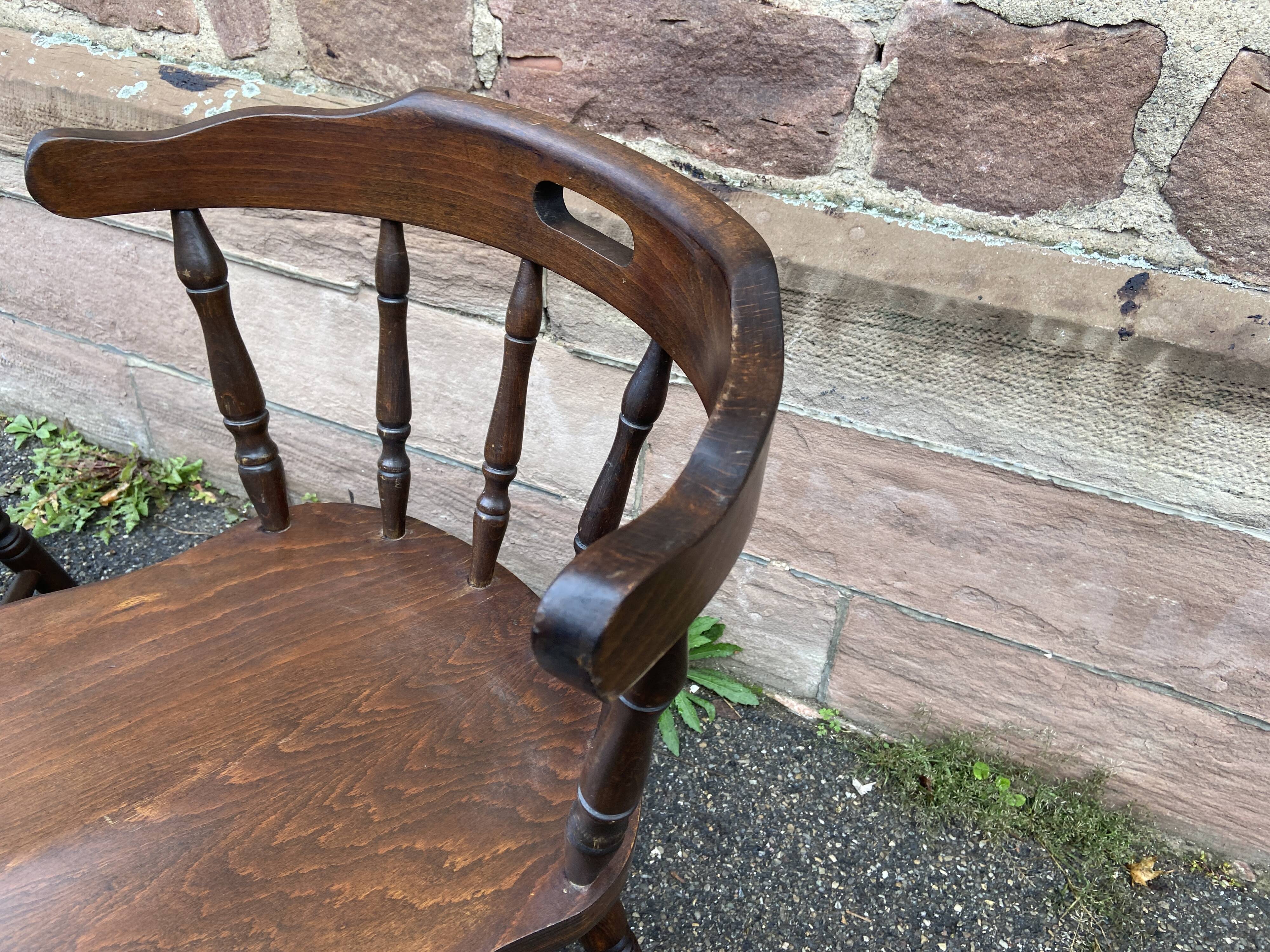 Vintage Hutten style 80s Western bistro wooden armchairs