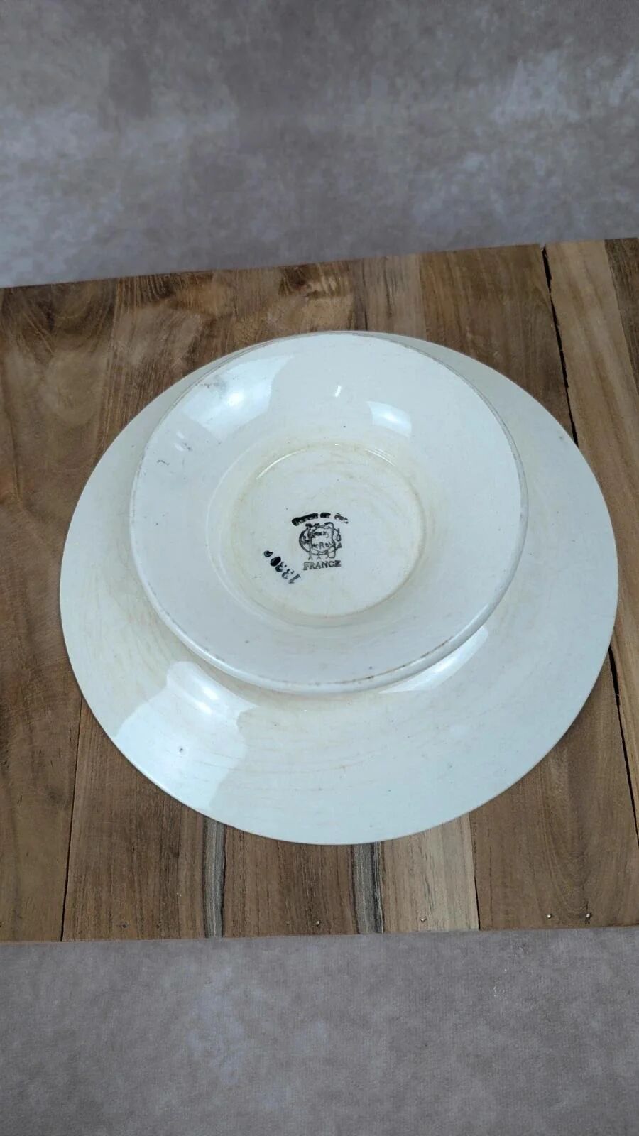 Antique compote dish in ironstone – Choisy-le-Roi